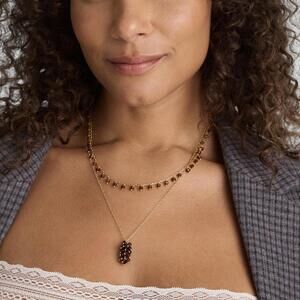 Madewell Beaded Cluster Necklace Set NWT Molasses